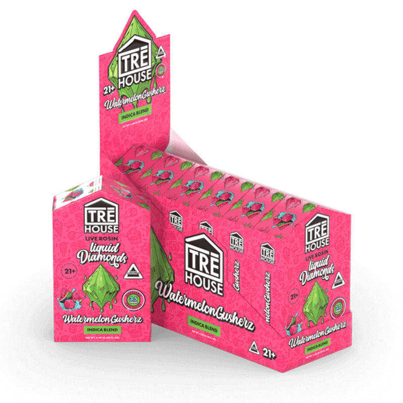 Pen - Watermelon Gusherz - Indica - Live Rosin - Liquid Diamonds - 3.5 Grams - (6 Pack)