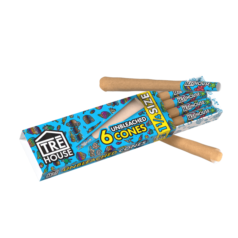 Pre Roll Cones - 6 Pack - 1 1/4" - Unbleached - (24 Pack)