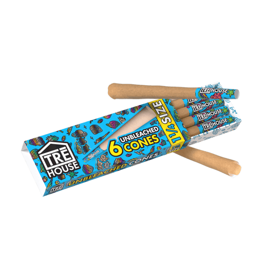 Pre Roll Cones - 6 Pack - 1 1/4" - Unbleached - (24 Pack)