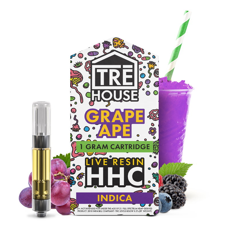 Cartridges - Grape Ape - Live Resin - HHC - 1 Grams - (5 Pack)